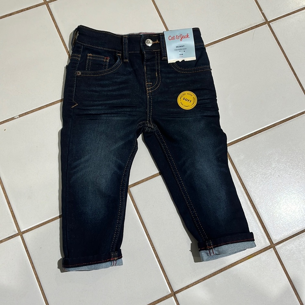 Navy washed blue jeans